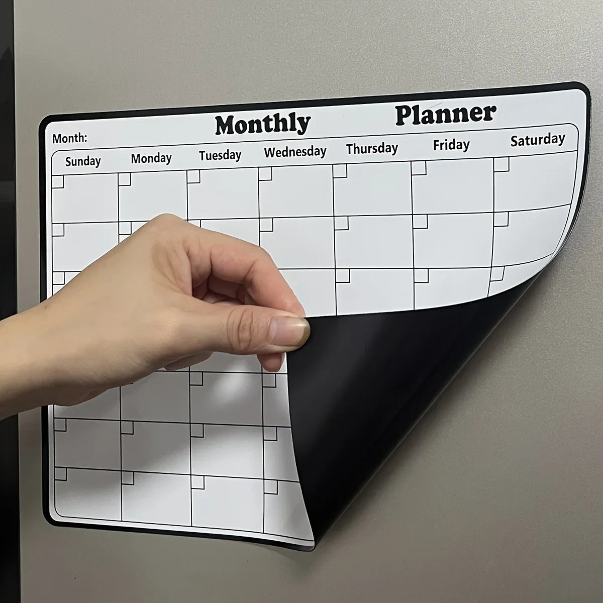 Magnetic Refrigerator Dry Erase Calendar - Monthly Planner Whiteboard & Kitchen Memo Board