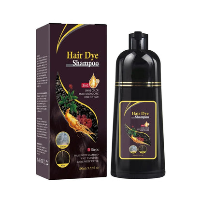 Nova 3-in-1 Hair Dye Shampoo – Natural Fast Black Hair Coloring for Men & Women, Long-Lasting Hair Care
