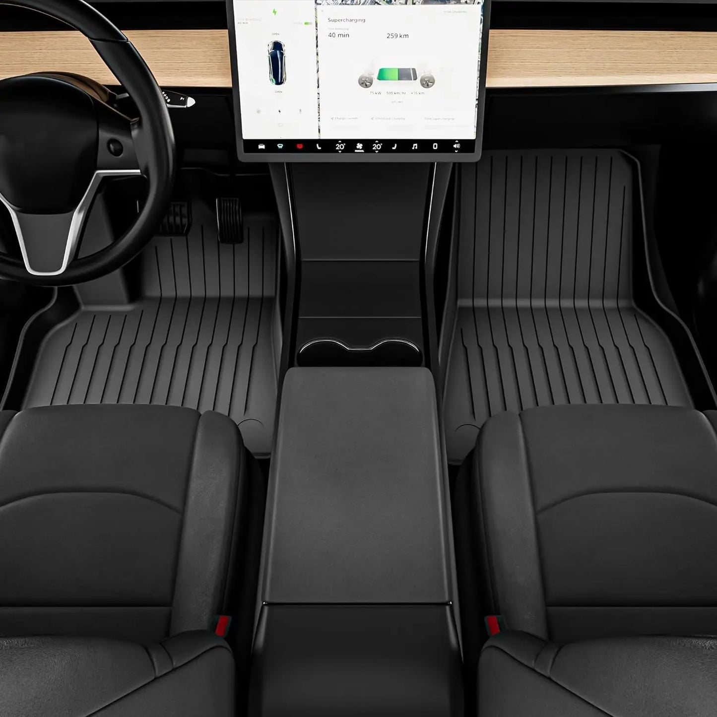 XPE All-Weather Floor Mats for Tesla Model 3/Y (2021-2024) – Waterproof Non-Slip Rubber Trunk Cargo Liner