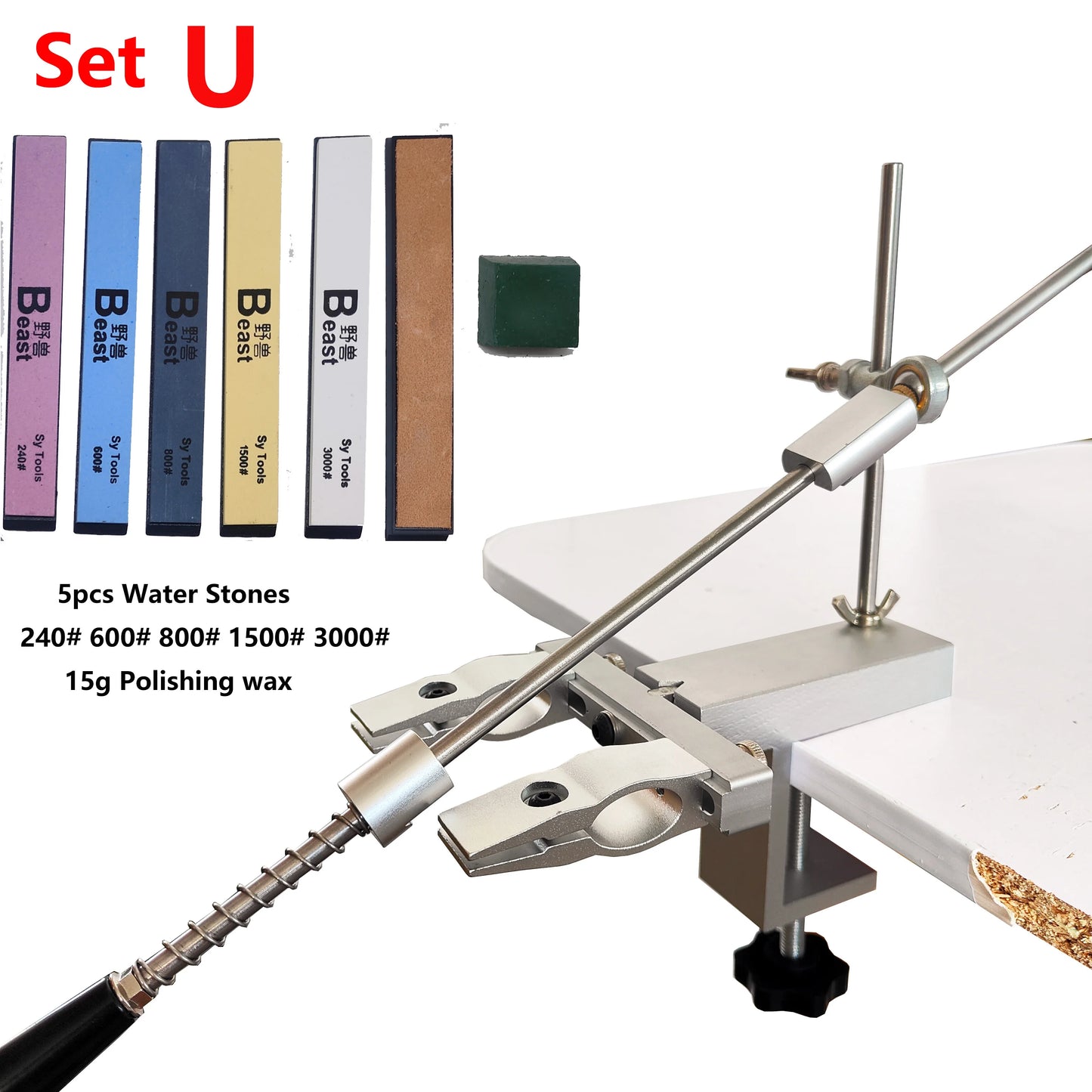 S09 Professional Fixed Angle Knife Sharpener – Apex Knife Sharpening System with Diamond Stones Set for Kitchen Tools