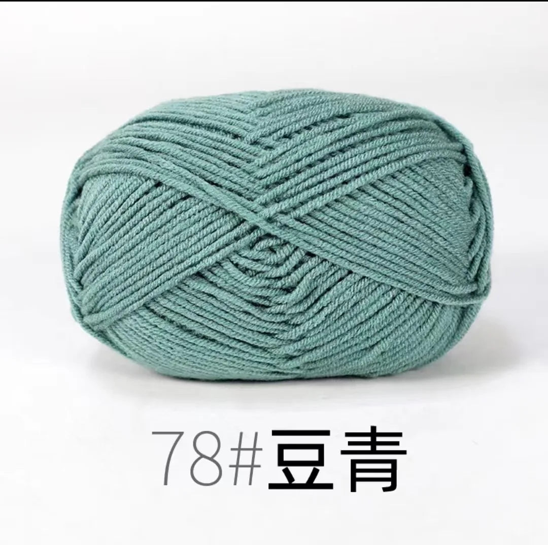 40-50g/Set 4ply Milk Cotton Knitting Yarn – Dyed Lanas for Crochet, Sweaters, Hats & Dolls, Affordable Craft Supplies