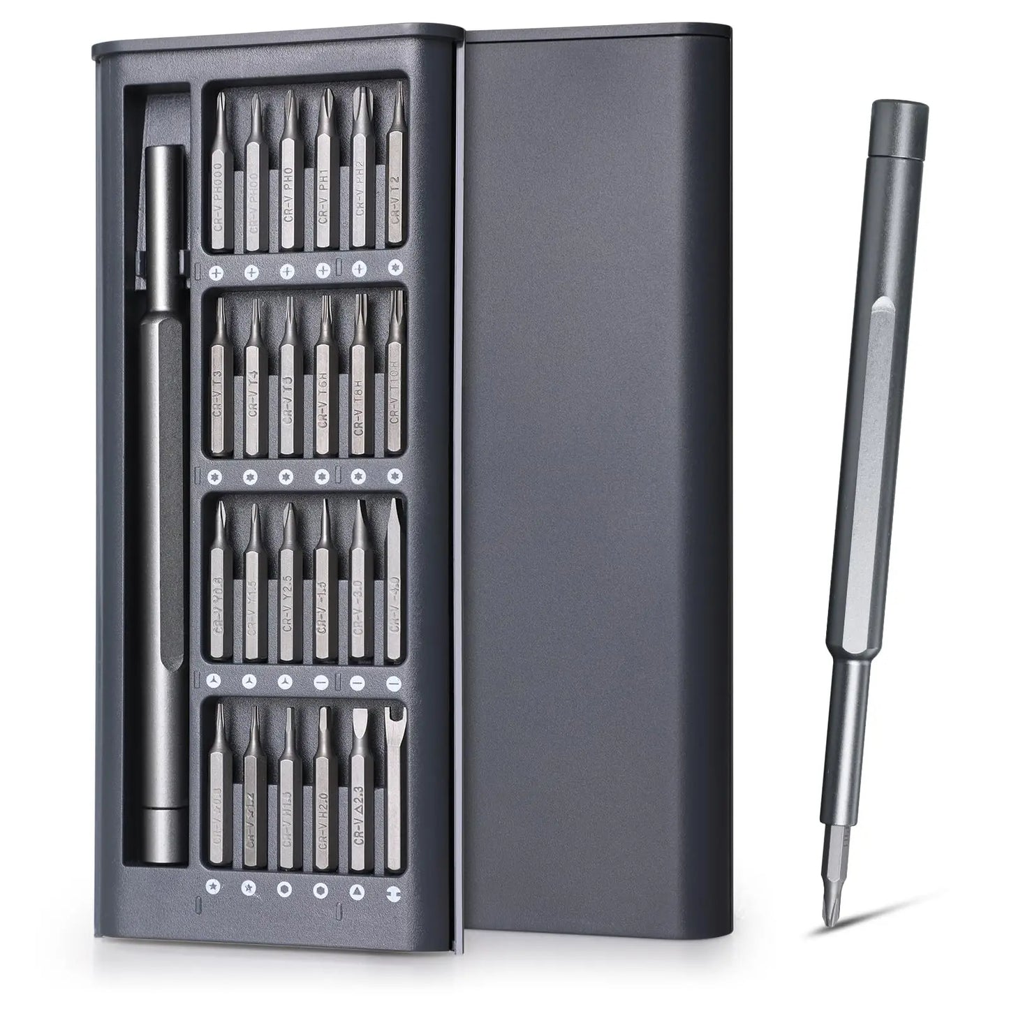 25-in-1 Precision Screwdriver Set – Magnetic Phillips, Torx & Hex Bits for iPhone, PC, Watch, Camera & Glasses