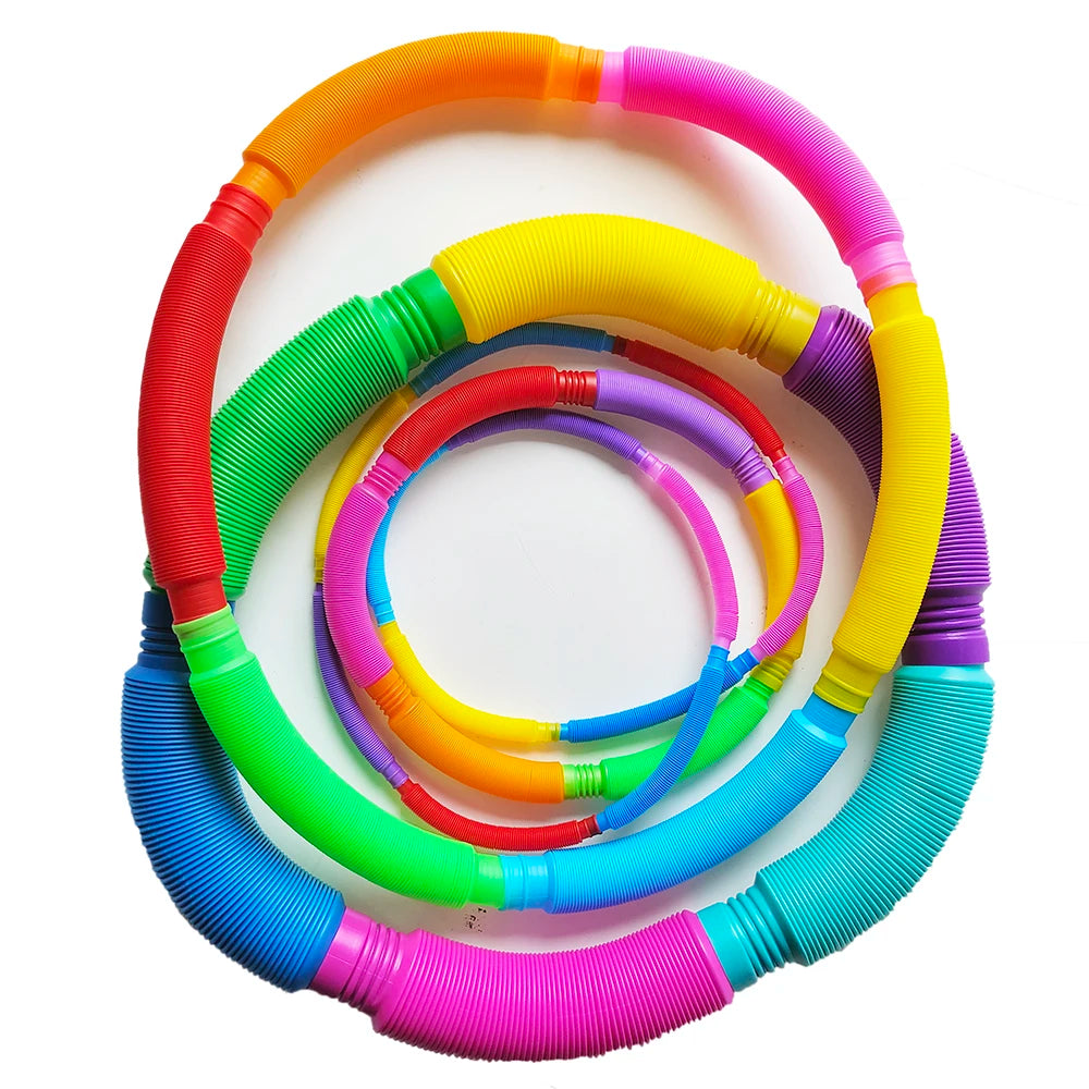 Flexible Telescopic Pop Tube Toys (6–24PCS) – Stretchable Sensory Stress Relief Tubes for Kids & Adults Decompression Fidget Toys