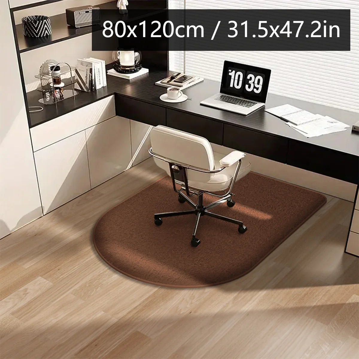 Solid Color Flannel Chair Mat – Thickened Soft Floor Carpet for Computer Desk, Swivel Chair, Study & Dressing Table Use