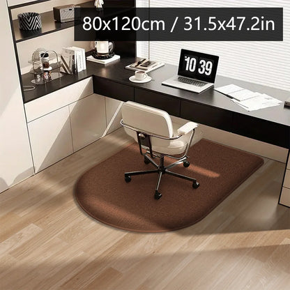 Solid Color Flannel Chair Mat – Thickened Soft Floor Carpet for Computer Desk, Swivel Chair, Study & Dressing Table Use