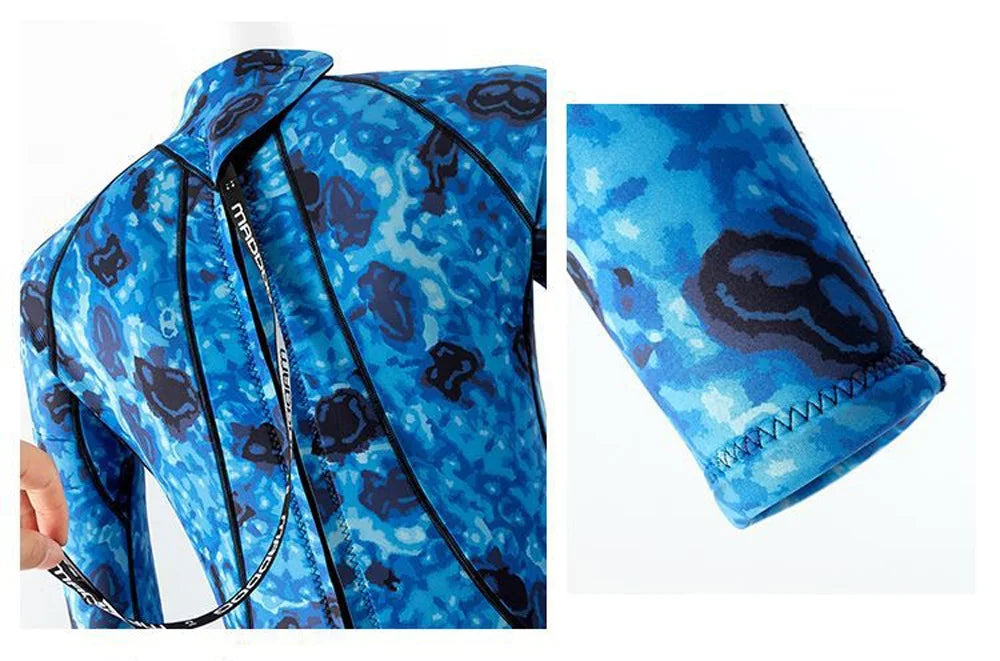3mm Spearfishing Wetsuit – Neoprene Full Body Thermal Suit for Fishing, Diving, Surfing, Snorkeling & Kayaking, Camouflage Design