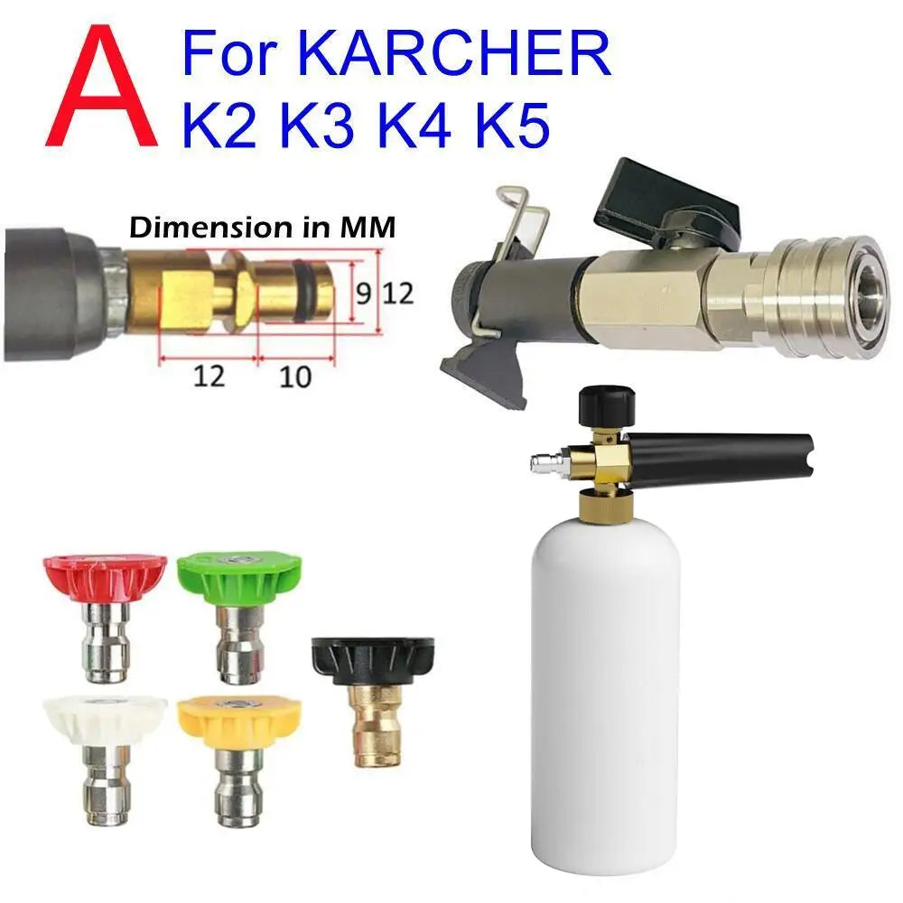 High-Pressure Washer Ball Valve Kit - 1/4" Quick Connector for Karcher, Lavor, Stihl & Nilfisk Hoses