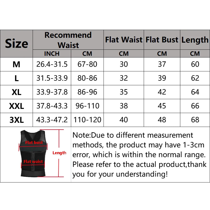 Men’s Compression Body Shaper Vest — Tummy Slimming Abdomen Sheath Corset Waist Trainer Fajas Top