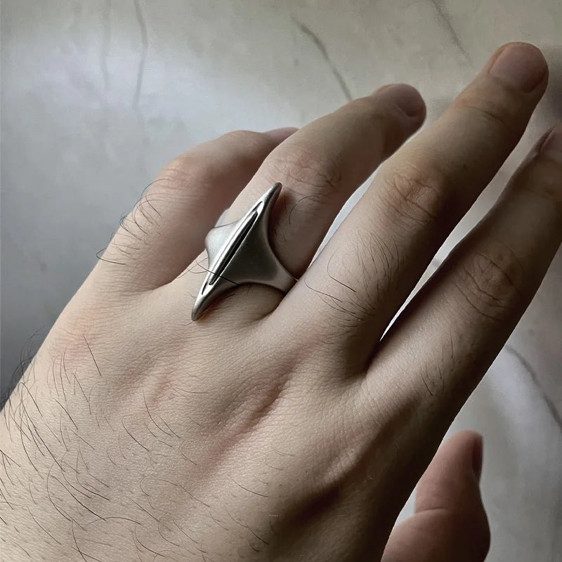 Retro Sword of Maria Silver Ring — Handmade Punk Gothic Open Ring for Women & Unisex Jewelry Gift