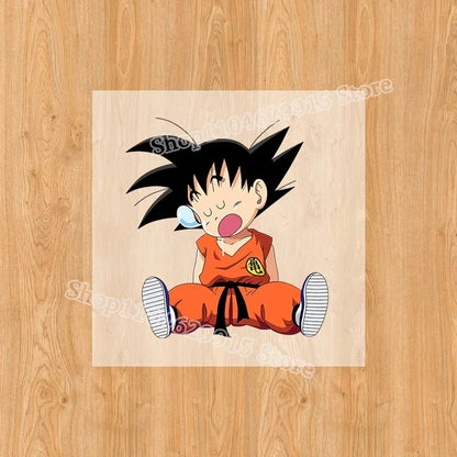 Dragon Ball Goku Heat Transfer Sticker – DIY Anime Iron-On Patch for T-Shirts & Sweatshirts