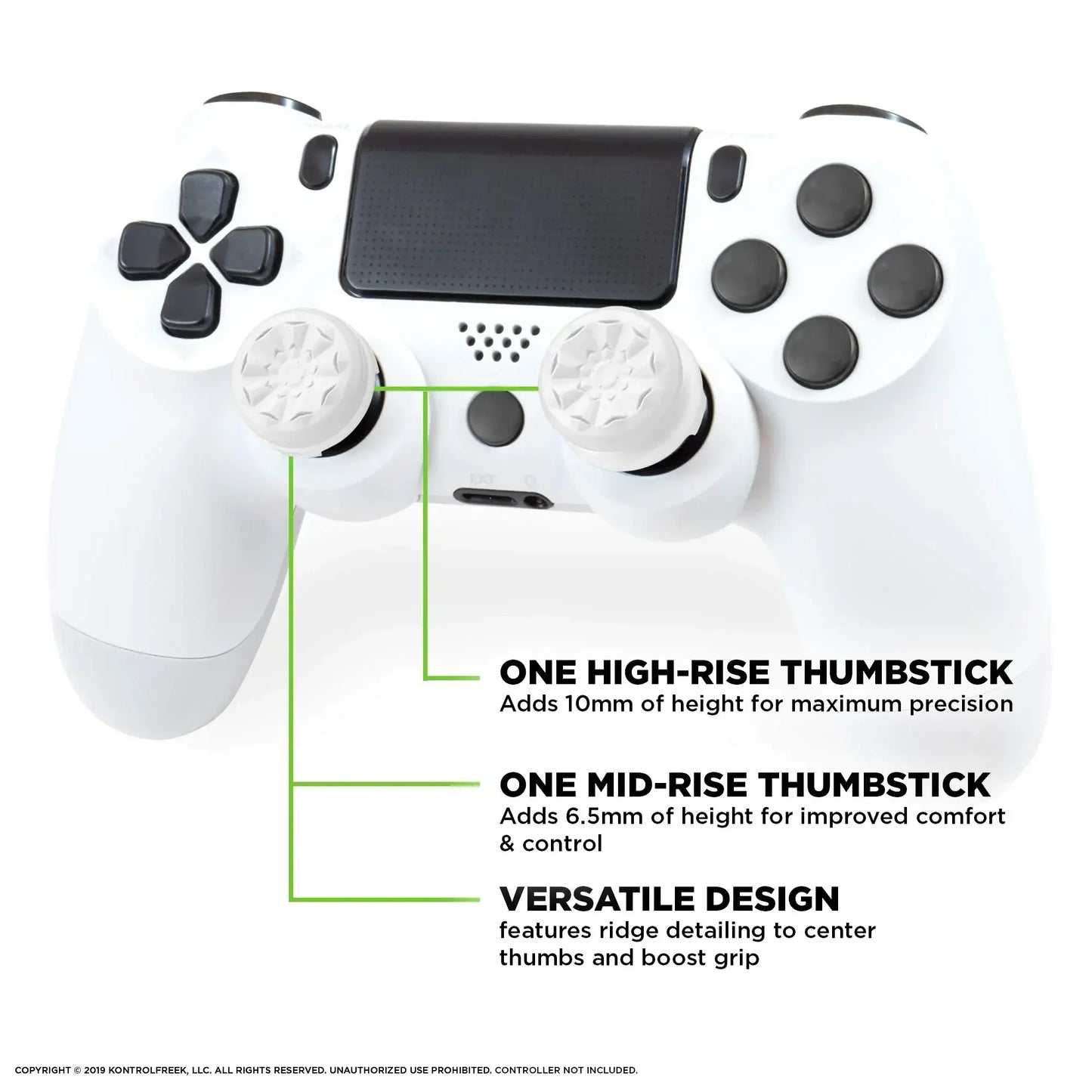 2PCS Performance Thumb Grip Caps — Silicone Analog Stick Covers for PS4 & PS5 Controllers