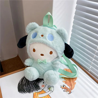 Kawaii Sanrio Kuromi Plush Backpack – Lolita Style Stuffed Animal Doll, My Melody Tote Bag for Women & Girls, Christmas Gift