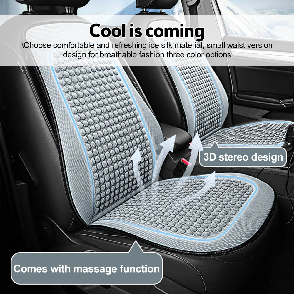 TIMOTRAS Ice Silk Car Seat Cushion - Breathable Summer Cooling Universal Seat Cover
