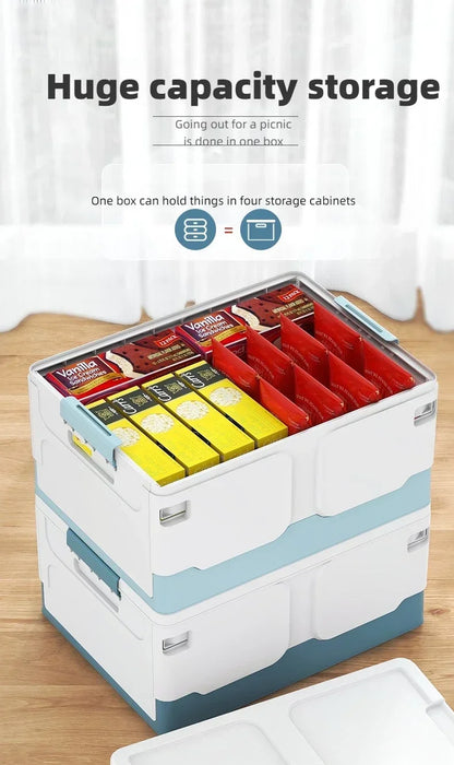Extra Large Foldable Storage Box with Lid — Book, Snack, Toy, and Classroom Organizer for Home & Living Room