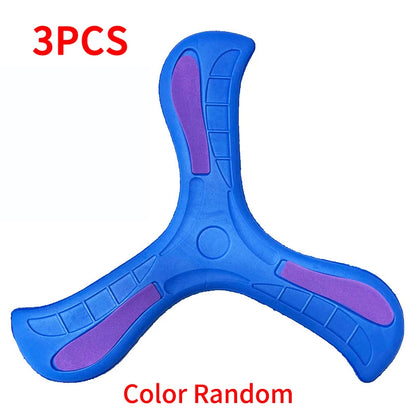 Soft Three-Leaf Boomerang Flying Disc - Interactive Outdoor Sports Toy for Kids and Adults, Fun Gifts and Active Play