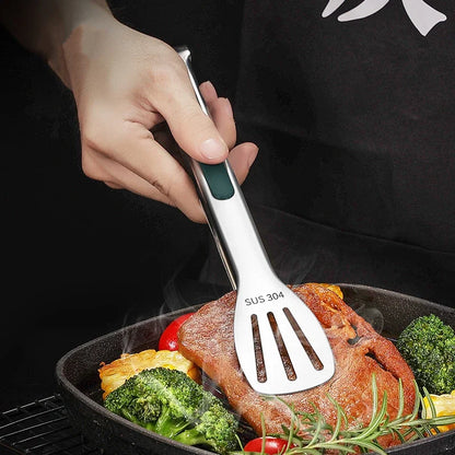 Non-Slip Stainless Steel Food Tongs – Meat, Salad and Bread Clip for Barbecue, Grill and Buffet | Kitchen Cooking Tools