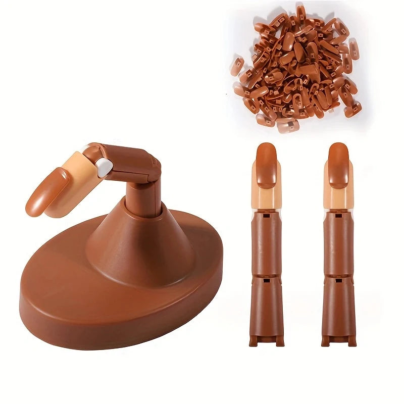 Detachable Mechanical Practice Hand – Acrylic & Silicone Nail Tips, Moving Finger Strap Base for Beginners