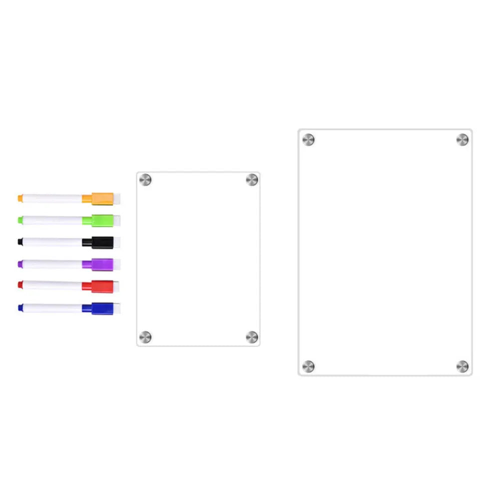 Clear Acrylic Magnetic Calendar — Reusable Dry Erase Board for Home, Monthly & Weekly Planning, Fridge Message Organizer