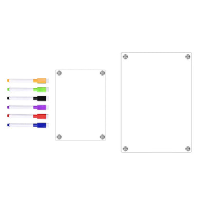 Clear Acrylic Magnetic Calendar — Reusable Dry Erase Board for Home, Monthly & Weekly Planning, Fridge Message Organizer