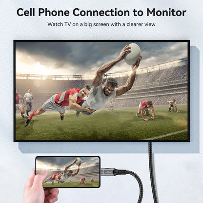 USB-C to HDMI Cable – 8K@60Hz, 4K@120Hz Type-C to HDMI Adapter for MacBook Air, iPad, HDTV, TV Converter