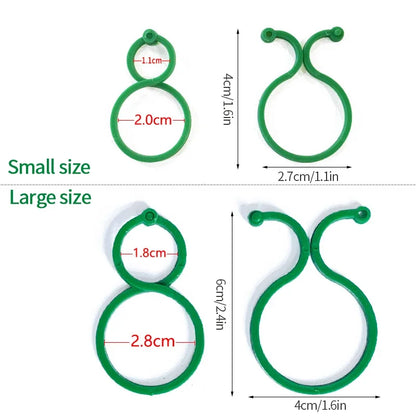 Plastic Garden Vine Strapping Clips - 20/50/100Pcs Tie Plant Bundled Buckle Ring Holder for Tomato Plants and Garden Support