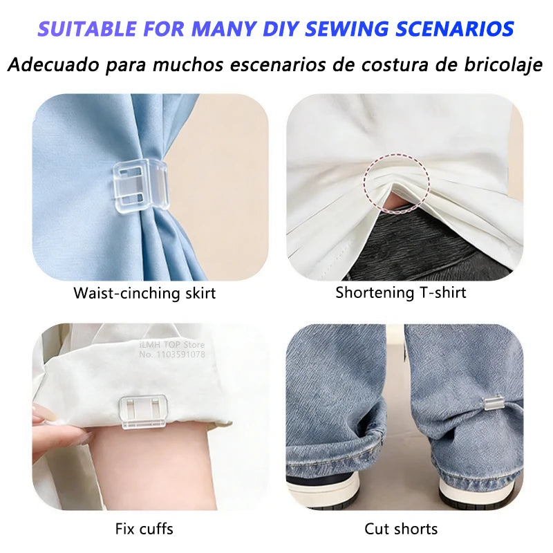 iLMH Invisible Leg Shortening Clip - Non-Slip Hidden Pants Hem Adjuster Quick Fix Sewing Accessory