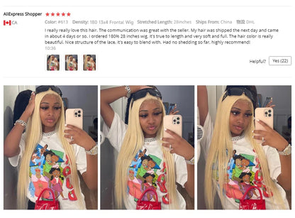 40-42 Inch 613 Blonde HD Lace Front Wig – 13x6 Straight Human Hair, 250% Density Brazilian Wig for Women