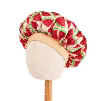 African Print Kids Satin Bonnet - Adjustable Ankara Sleep Cap for Babies & Children, Silk Shower Hat