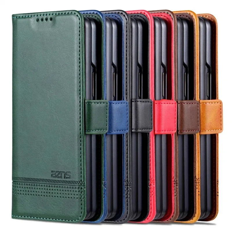 Phone Case for Samsung Galaxy Z Fold 6/5/4/3 — Fold6/5/4/3 5G Leather Wallet Card Holder Kickstand Shockproof Cover
