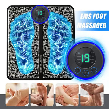 EMS Foot Massager Pad – USB Rechargeable Reflexology Device for Acupoint Massage, Muscle Stimulation, Pain Relief & Improved Circulation