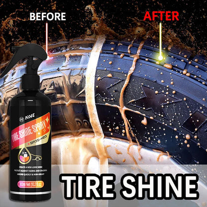 Tire Shine Spray - Long-Lasting Gloss Rubber & Plastic Restorer