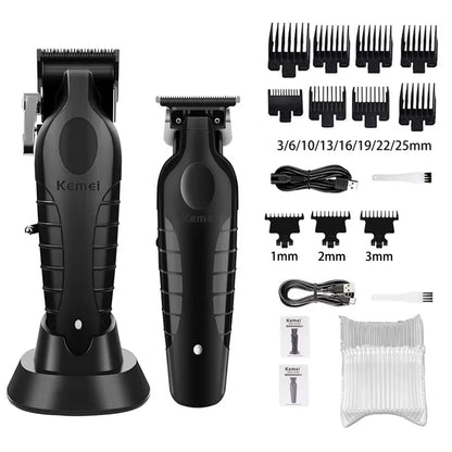 Kemei Professional Hair Clipper Kit – KM-2296, KM-2299, KM-1102 Electric Shaver & Cordless Trimmer for Men’s Hair Cutting