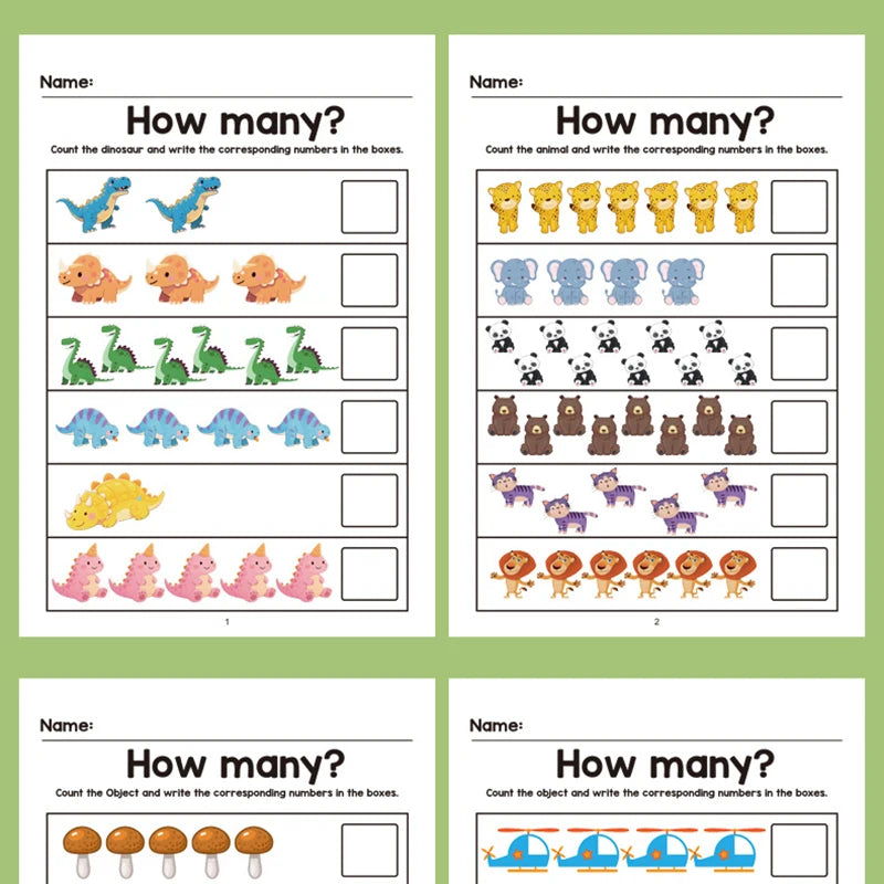 Interactive Preschool Math Workbook – Number Tracing, Addition & Subtraction Worksheets for Early Learning Activities