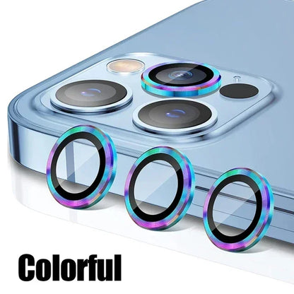 3PCS Metal Camera Lens Protector - Tempered Glass Cover for iPhone 11 12 13 14 15 Pro Max & Plus