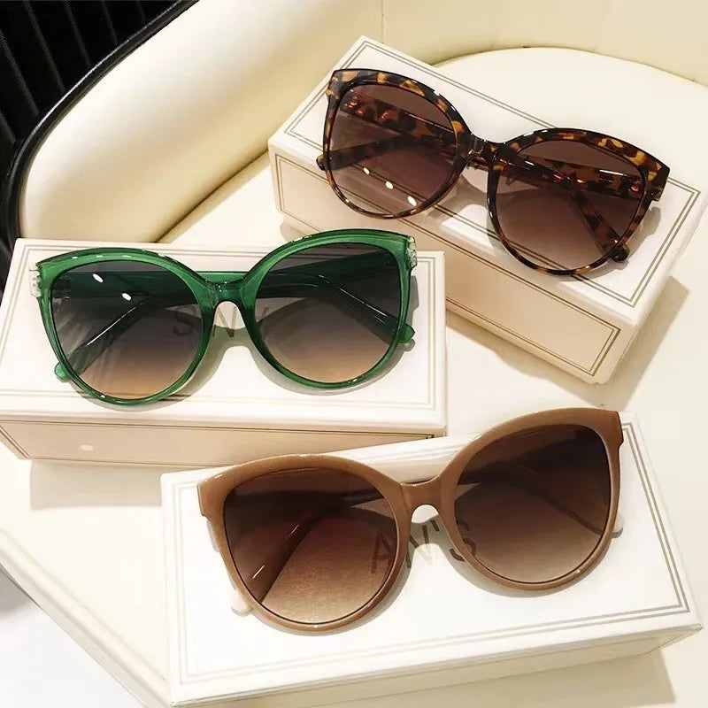 Cat Eye Sunglasses for Women - Oversized UV Protection Outdoor Driving Sunshade Glasses