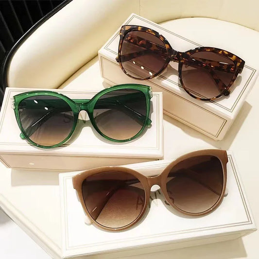 Cat Eye Sunglasses for Women - Oversized UV Protection Outdoor Driving Sunshade Glasses