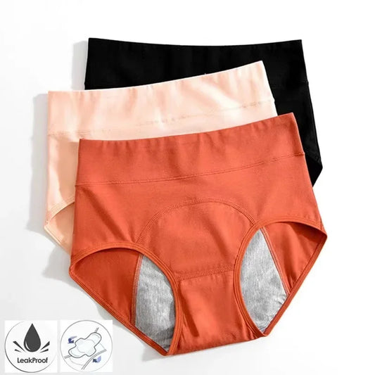 High-Waist Leak-Proof Cotton Menstrual Panties – Comfortable Period Underwear for Women