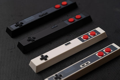 Retro Gamepad Keycap 6.25u Spacebar – Artisan ABS Keycap for MX Switches, Black & White for Mechanical Gaming Keyboards
