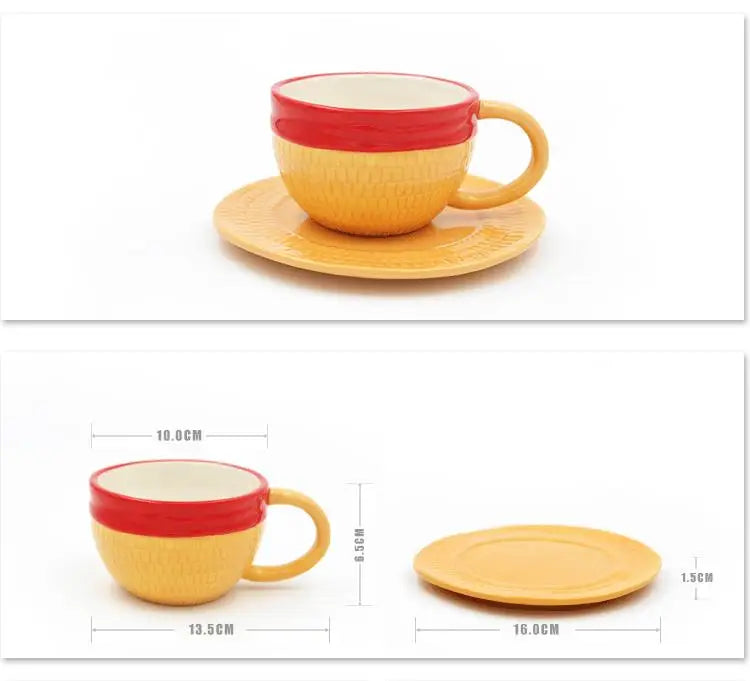 One Piece Anime Ceramic Mug — Chopper, D. Law & Three Brothers Hat Coffee Cup Christmas Gift