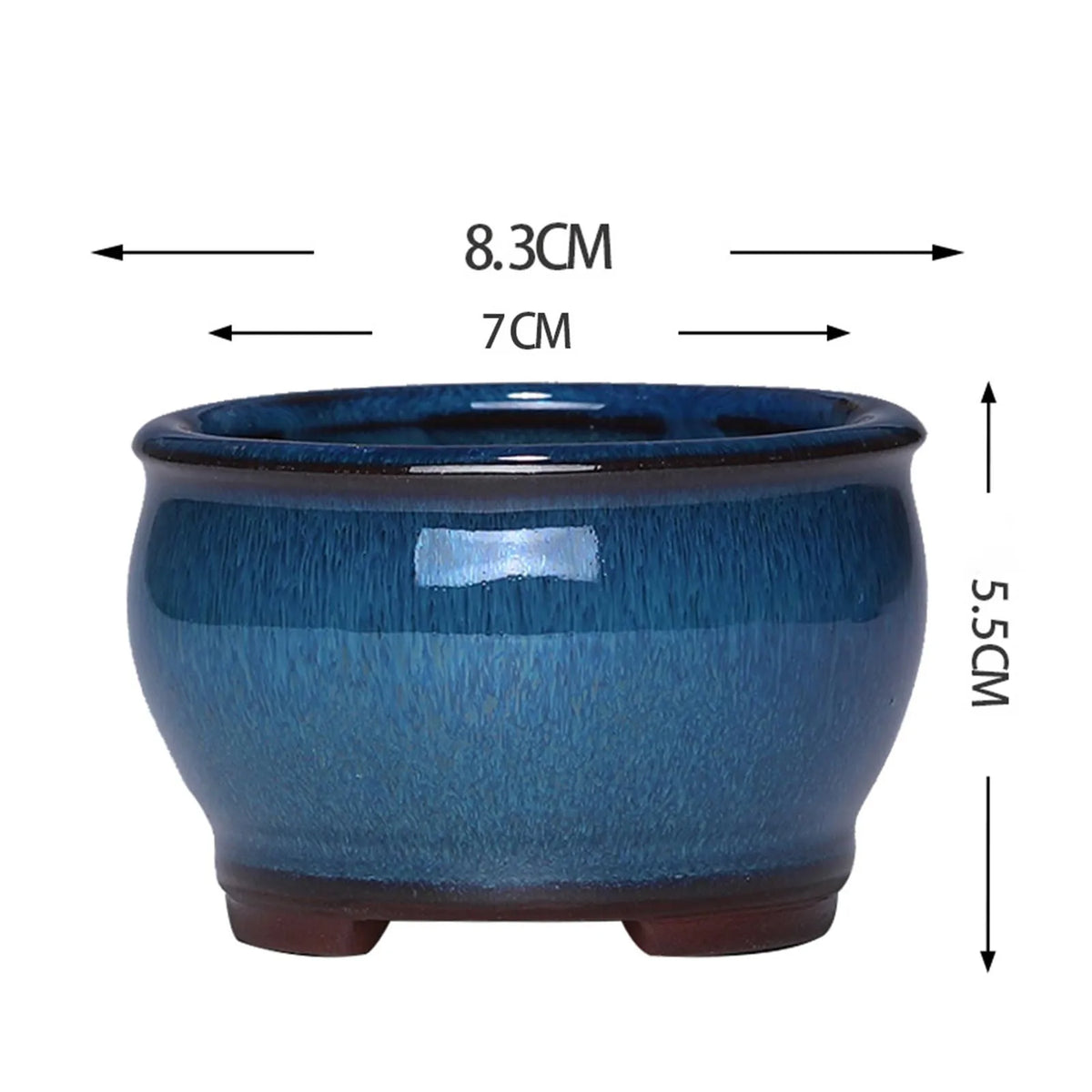 Breathable Ceramic Bonsai Pots - Stoneware Flowerpots with Drainage Holes for Garden Plants
