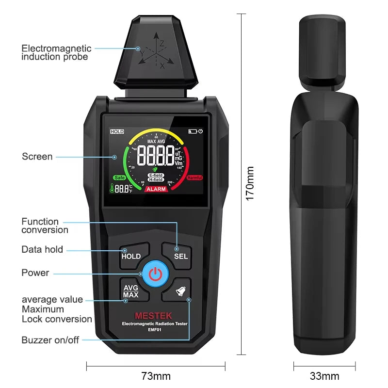 EMF01 Electromagnetic Radiation Detector - High-Precision EMF Meter for Household Wave Measurement