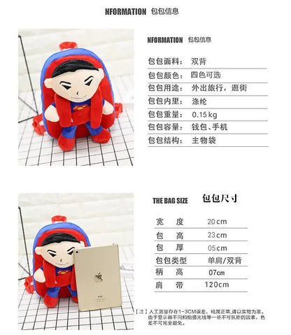 Marvel Series Cartoon Plush Toy Backpack – Cute & Fashionable Kindergarten Leisure Bag for Kids, Holiday Gift