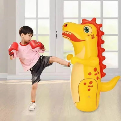 Inflatable Dinosaur Punching Bag - Tumbler Boxing Toy for Kids & Adults Outdoor Activity