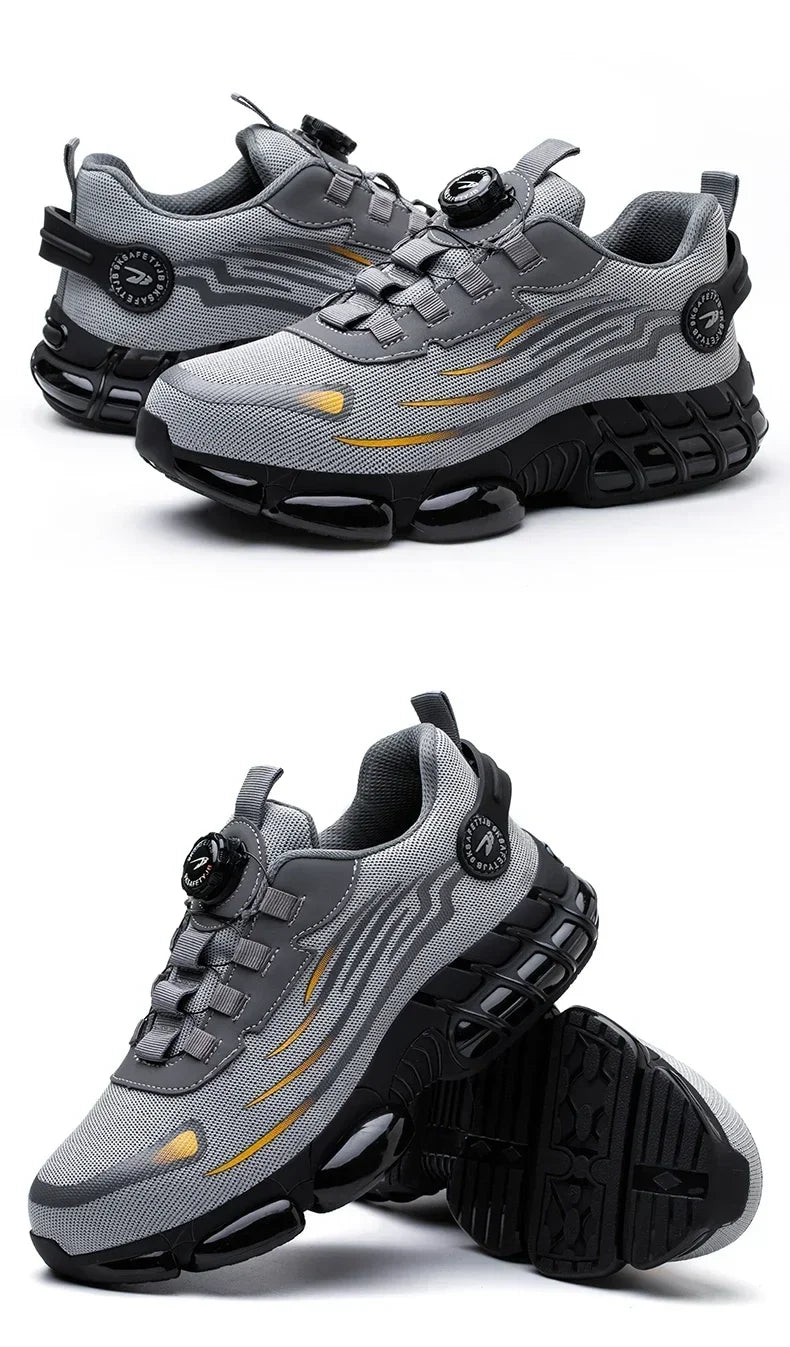 Rotating Button Safety Shoes for Men – Anti-Smash, Anti-Puncture Work & Security Protective Boots, Fashion Sport Design
