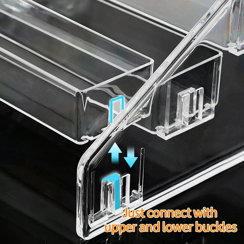 Transparent Display Stand and Storage Rack | Cosmetic Organizer Tray for Nail Polish, Toys, and Stepped Lipstick | Desk Storage
