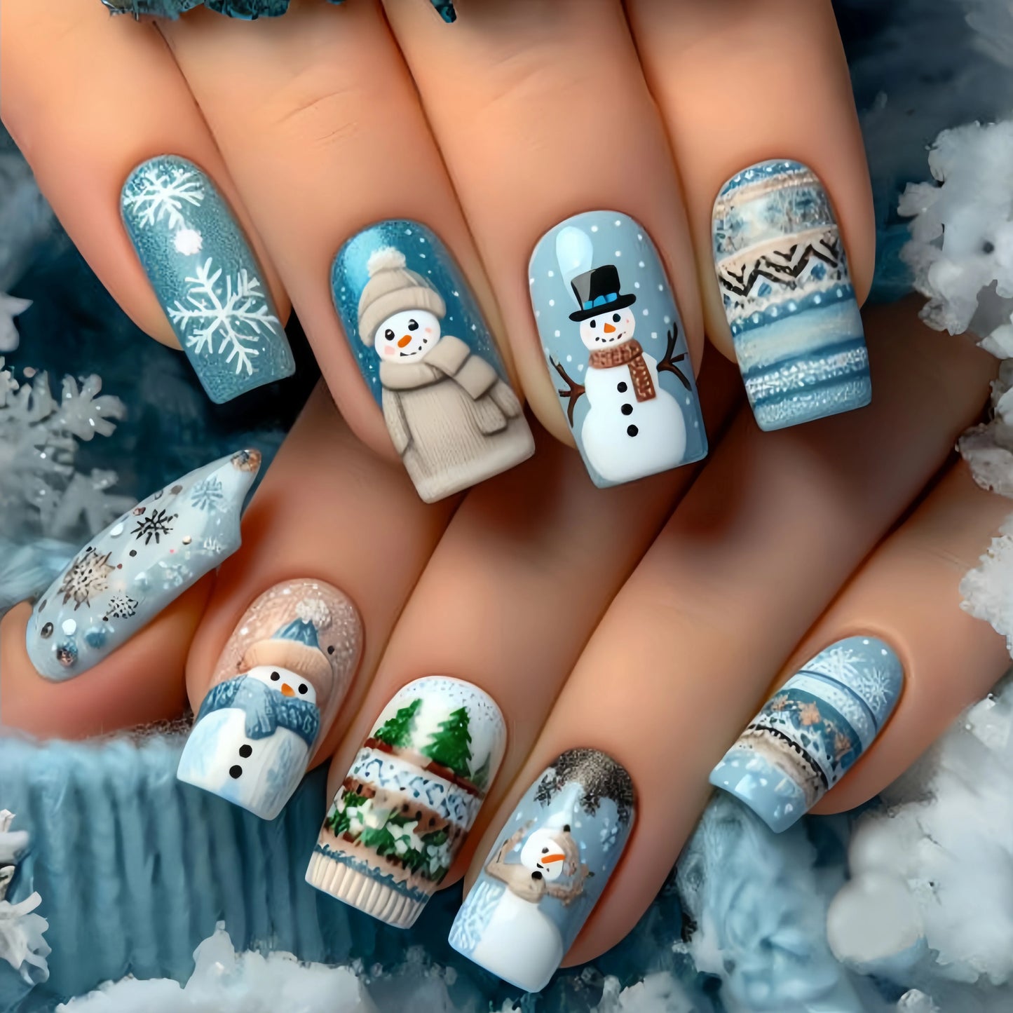 Christmas 3D Nail Art Stickers – Santa, Snowman, Tree, Snowflake & Holiday Designs
