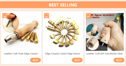 Brass Leather Edge Creaser Set – Soldering Iron Tips & Edging Tools for DIY Leather Craft Polishing & Sealing