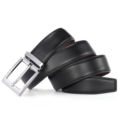 Men’s Pin Buckle Cowskin Leather Belt – High-Quality Designer Waist Strap, Luxury Fashion Accessory