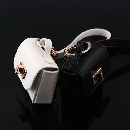 Mini PU Leather Bag Keychain - Openable Coin Purse Pendant with Hand Strap for Phone & Keys