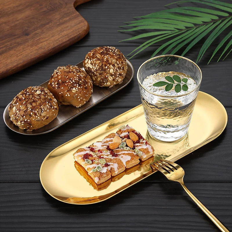Stainless Steel Cosmetic Storage Tray — Nail Art Tools Organizer & Surgical/Dental Plate
